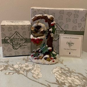 Charming Tails Our First Christmas Together Hanging Ornament & Ornament Holder